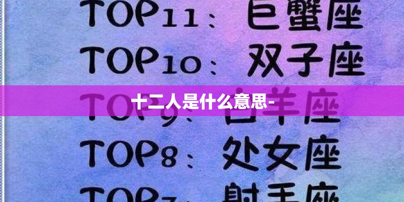 十二人是什么意思-
